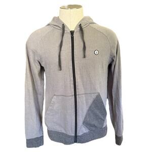 Volcom Gray Zipper Front Long Sleeve Sweater Hoodie Size Small